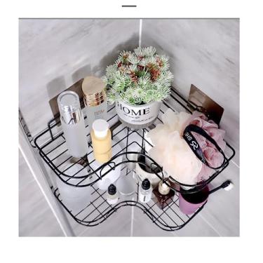 Imagem de CATERPLAN Prateleira Porta Shampoo Sabonete Suporte De Parede com Adesivo (01 prateleira) (PRETO)