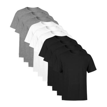 Imagem de Kit 10 Camisetas SSB Brand Masculina Lisa Premium 100% Algodão-Masculino