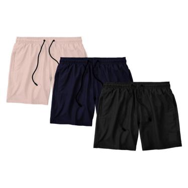 Imagem de Kit 3 Bermudas Life Lisa Short Liso Masculino Básico Mauricinho Tactel-Masculino