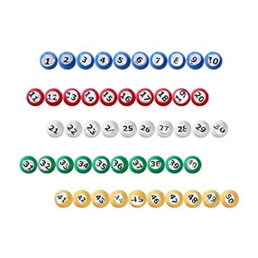 Imagem de Bingo Ball Tally Ball Substituição de equipamento durável Bolas de chamada universais Bolas de para festas domésticas de empresas Aniversário de, 1 a 50