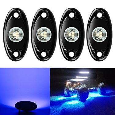 Imagem de 4 Pods LED Rock Lights, Ampper Waterproof LED Neon Underglow Light for Car Truck ATV UTV SUV Offroad Boat Underbody Glow Trail Rig Lamp (Blue)