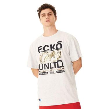 Imagem de Camiseta Ecko Plus Size Estampada Cinza Mescla