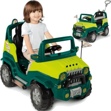 Imagem de Carrinho de Passeio e Pedal Empurrador Calesita Diipi Verde