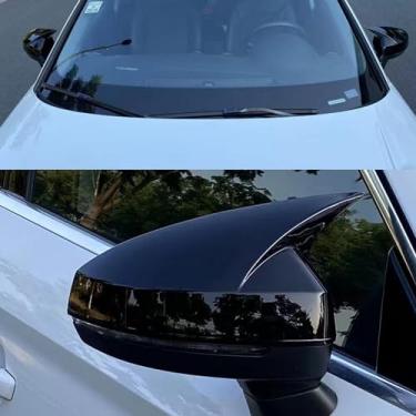 Imagem de LAVIYE Tampa do espelho retrovisor do carro tampas do espelho ferramentas do caso brilhante/estilo de fibra de carbono 2013-2020。 Para Audi A3 S3 RS3 8V TFSI TDI