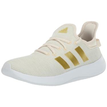 Imagem de adidas Tênis esportivo feminino Cloudfoam Pure, Branco/dourado metálico/branco maravilha, 5