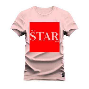 Imagem de Camiseta Premium Algodão Estampada Star Red Rosa G