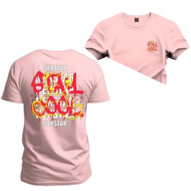 Imagem de Camiseta Plus Size Casual Malha Confortável Estampada Pixe Slam Cool Frente e Costas Rosa G3
