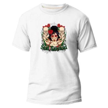 Imagem de Camiseta Lisa Algodão Premium Estampa Digital Winter Catrina - El Exqu