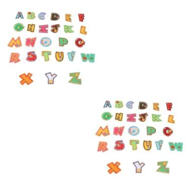 Imagem de Operitacx 52 Peças remendos de roupas patches de letras a-z remendos de apliques de alfabeto patchwork Roupas de criança patches de artesanato remendos para roupas Fragmento poste de buraco