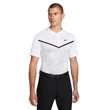 Imagem de Nike Camisa polo masculina Dri-Fit ADV Tiger Woods estampada, branca/preta, Branco/preto, P
