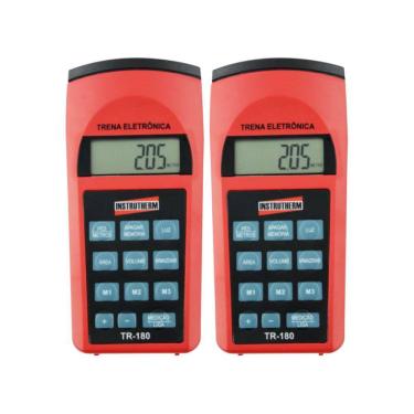 Imagem de Kit 2 Trena Ultrassônica Digital Mira Laser Escala 0,91 A 15,00M Área Volume Tr-180 Portátil Instrutherm
