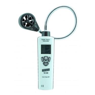Imagem de Termo Anemômetro Digital Escala 0,60 A 30M/s Data Hold Sensor Flexível Tad-800 Portátil Instrutherm Estojo Certificado
