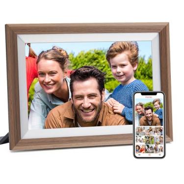 Imagem de Porta-retratos digital JHZL Smart WiFi, 10,1 polegadas, aplicativo Frameo, envie fotos ou pequenos vídeos de qualquer lugar, tela sensível ao toque, painel LCD IPS 1280x800, memória de 16 GB