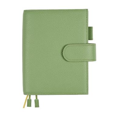 Imagem de Ox Knight Capa de planejador de couro A6 para Hobonichi, Stalogy, Midori Hibino, Leuchtturm1917 e mais – com laço de caneta, compartimentos para cartão, bolso traseiro e marcadores de página (verde)