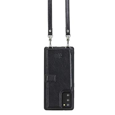Imagem de Venito Capa carteira transversal de couro Fermo compatível apenas com Samsung Galaxy Note 20 (6,7 polegadas) NÃO é compatível com Note 20 Ultra (6,9 polegadas) - preto rústico