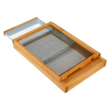 Imagem de Honey Lake Placa inferior de colmeia Langstorth mergulhada em 100% cera de abelha com redutor de entrada, quadro inferior com 8 molduras com madeira maciça