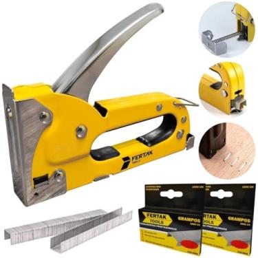 Imagem de Grampeador Manual Tapeceiro Madeira Pressão Grampos 4-8mm + 2100 Grampos | Fertak