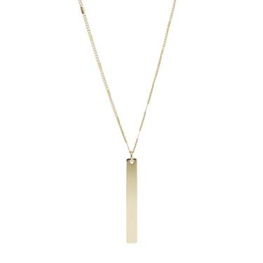 Imagem de Fossil Colar feminino banhado em aço inoxidável gravável com pingente de presente personalizado, 0, Aço inoxidável