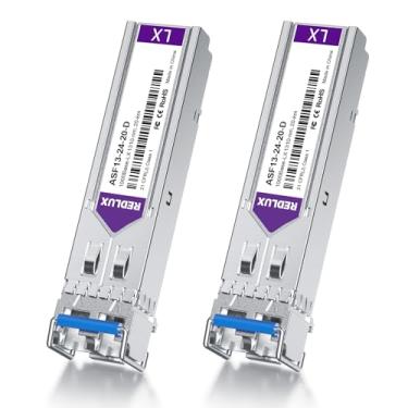 Imagem de REDLUX Transceptor SFP 1G LX, 1310 nm SMF, conector LC duplo, até 20 km, compatível com Cisco, Meraki, Ubiquiti UniFi, Mikrotik, Fortinet, Netgear, D-Link, Broadcom, pacote com 2