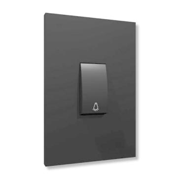 Imagem de Interruptor Recta Satin 1 Tecla Minuteria Com Placa Black - B.Lux