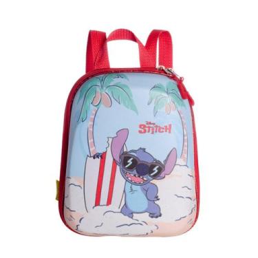 Imagem de Lancheira De Costas Stitch Praia 3D Infantil Impermeável - Diplomata