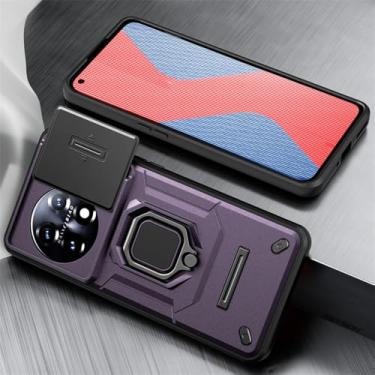 Imagem de Capa de armadura à prova de choque para Oneplus 11 5G 11R 12 Slide Camera Lens Protection Ring Stand Phone Cover para OnePlus 1 Ace 2, roxo, para Oneplus Ace 2