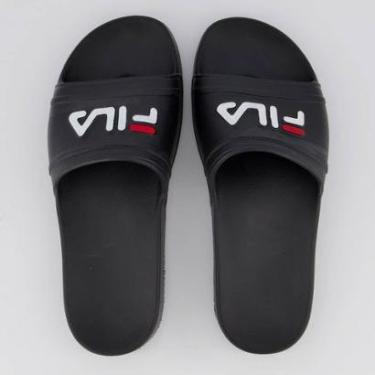 Imagem de Chinelo Fila Sleek Slide Preto e Branco-Masculino