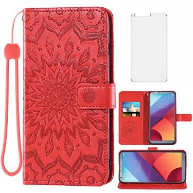 Imagem de Capa de telefone para LG G6 Capa carteira com protetor de tela de vidro temperado e capa flip fina de couro com suporte para cartão acessórios para celular LGG6 ThinQ LG6 Thin Q G 6 Plus G6+ 6G VS988