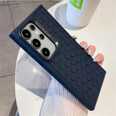 Imagem de Capa de silicone macio para Samsung S24 S23 Ultra Plus FE A55 A54 A35 A25 A34 A24 A12 A15 A14 A05 A04 Capa com suporte de lente, azul escuro, para Galaxy A24