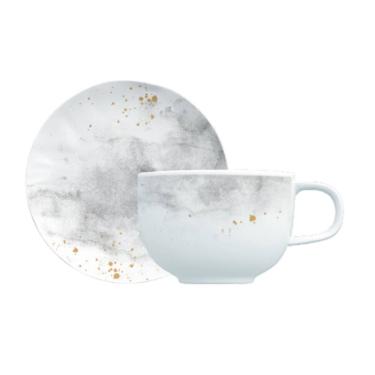 Imagem de Conjunto De Xícaras Para Café Com Pires Em Porcelana Nuvens Com 12 Peças 100ml Germer