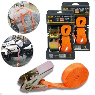 Imagem de Cinta Fita Carga Catraca 5m Amarração Carga 500kg Kit Com 2 - B-Tek