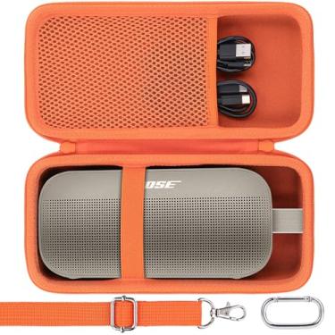 Imagem de co2CREA Capa de viagem rígida de substituição para alto-falante portátil Bose SoundLink Flex 2ª geração/Bose SoundLink Flex Bluetooth (capa laranja)