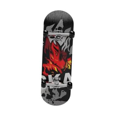 Imagem de Fancyes Fingerboard Finger Board Colecionável Novidade Presente de Aniversário Pontas dos Dedos Movimento Mini Skate de Dedo Brinquedo para Adolescentes, Chama Negra