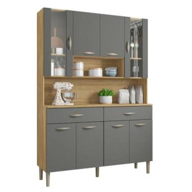 Imagem de Kit de Cozinha com 8 Portas Turim Freijó Gris - Mais de Casa