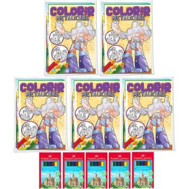 Imagem de Kit 40 Livros Para Colorir Mundo Infantil + Caixa Mini Lápis De Cor Id