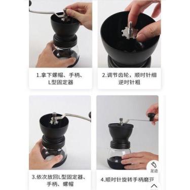 Imagem de Moedor De Café Manual Braço Portátil Moinho Grão - oem, Prateado