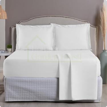 Imagem de Jogo de Cama Algodão Egípcio 1000 Fios Toque Macio Gelado Algodão Fibra Longa - 3 e 4 Peças (Branco, Solteiro 2pcs)