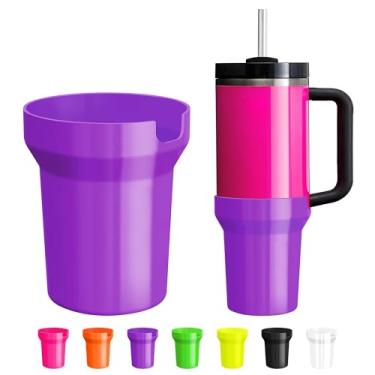 Imagem de Bota protetora de silicone para Stanley Cup 30/1,134 g, capa de manga alta compatível com Stanley H2.0 e Quencher Adventure Tumbler, protetor inferior de acessórios Stanley Cup, roxo neon, 1,134 g