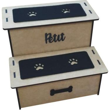 Imagem de ESCADA PET MDF 2 DEG 6mm - 30CM ALTURA PARA CÃES PERSONALIZADA COM NOM
