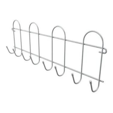 Imagem de Suporte Cabide Para Pendurar Vassoura Roupas Rodo 8 Ganchos - Stolf