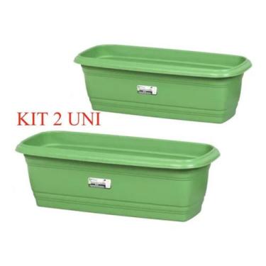Imagem de KIT 2 Jardineira Plástica VERDE 35 CM Rischioto - PLASTICOS RISCHIOTO