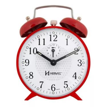 Imagem de Relógio Despertador Mecânico Retrô - Vermelho - 2206 - Herweg