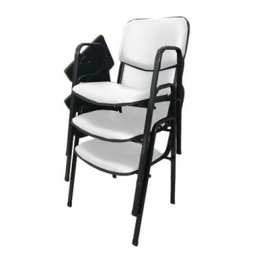 Imagem de 03 Cadeiras Universitárias Linha Hotel Auditório Branco - Design Offic