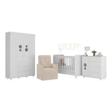 Imagem de Quarto Completo com Poltrona de Amamentação Pimpolho Multimóveis MP406