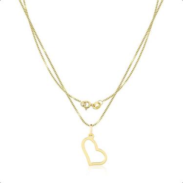 Imagem de Cordão Feminino Ouro 18k 750 + 1 Pingente Coração - Paulistana Joias, 