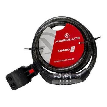 Imagem de Cadeado Corrente Bike Aço Segredo 1,2mx12mm Absolute Trava, Cadeado Es