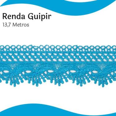 Imagem de Renda Guipír Azul Turquesa - Rolo Com 13,7 Metros - Chl589 - Nybc