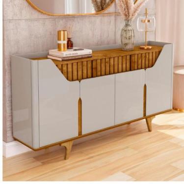 Imagem de Aparador 4 Portas 2 Gavetas Danúbio Bechara, Off White/Nature