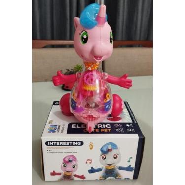Imagem de brinquedo unicórnio elétrico anda tem luz e engrenagem e muito diverti