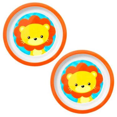 Imagem de 2 Pratos para Papinha do Bebê BLW Bowl Leãozinho Prato 300ml da Buba O